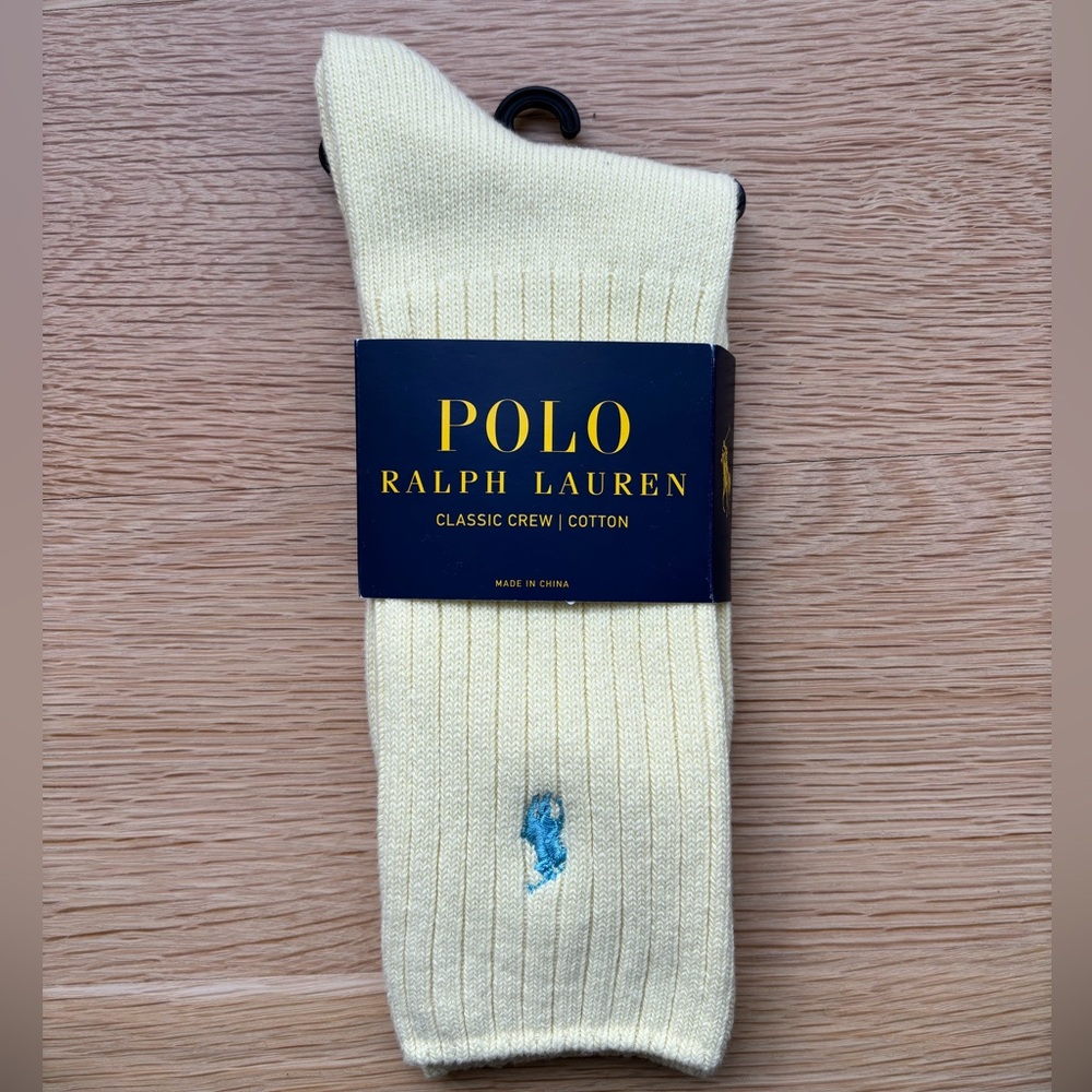 Ralph Lauren Men’s Yellow Crew Cotton Socks